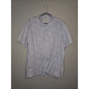 Lucky Brand Mens Short Sleeve Button Up Palm Tree Beach Resort Coastal Sz XL